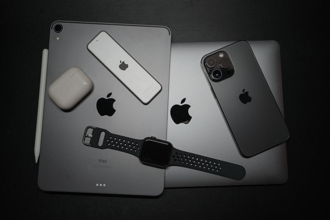 a couple of ipads sitting next to each other