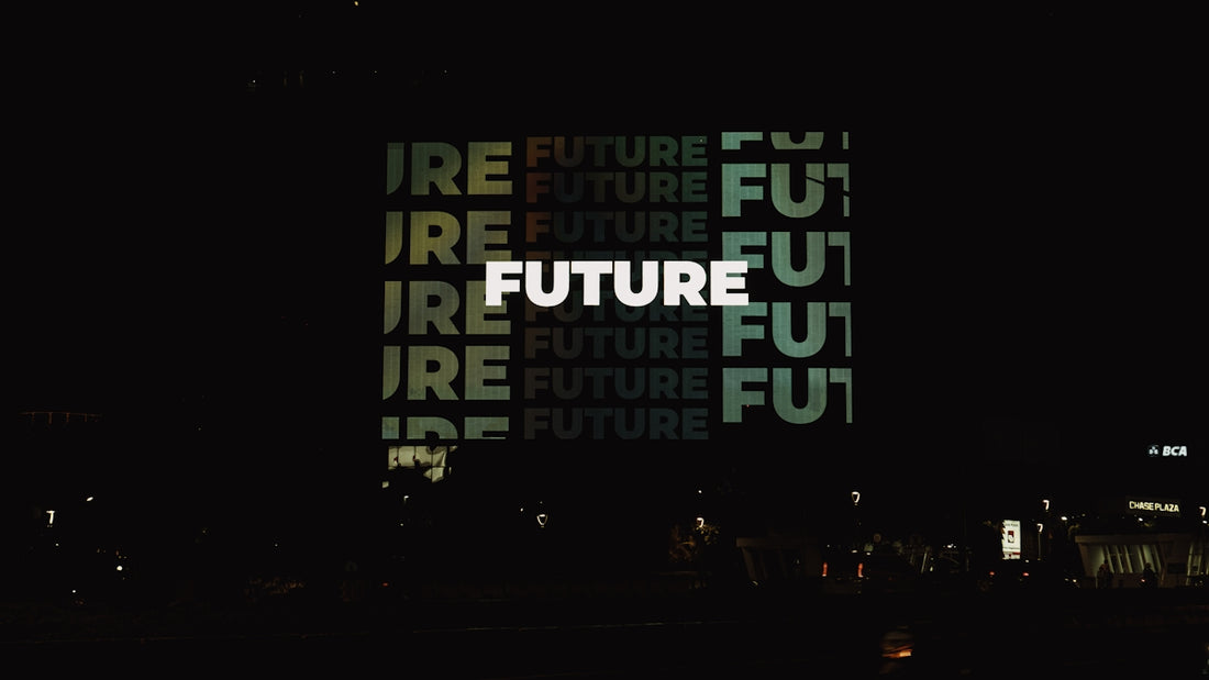 The image showcases the word future on a building.