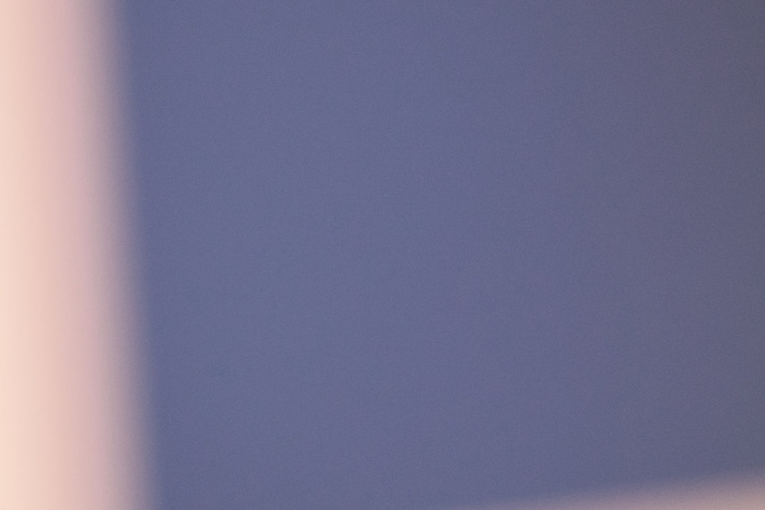 Soft light falling on a purple wall.