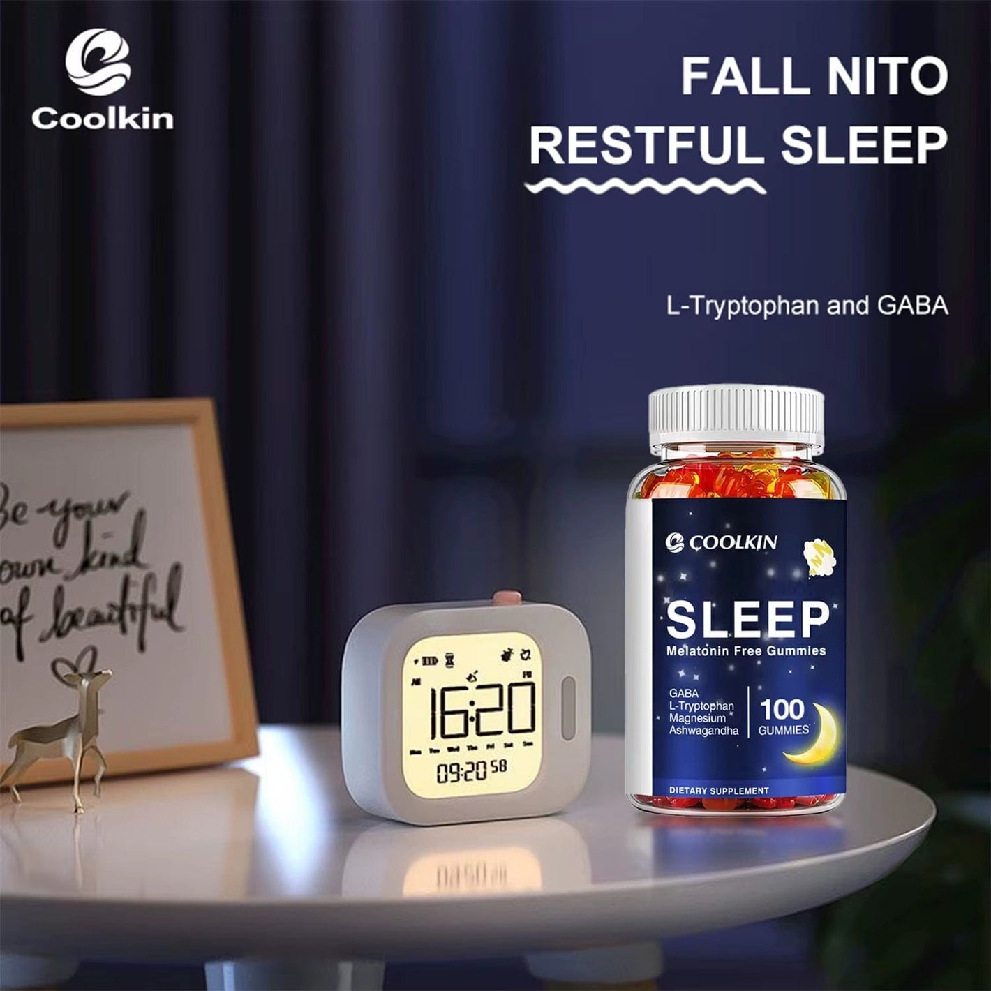 Sleep Gummies with Ashwagandha, Magnesium & GABA - Naturally Relieve Insomnia, Reduce Stress & Enhance Sleep Quality - 100 Count